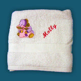 Embroidered bathroom linen
