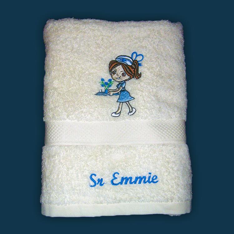 Embroidered bathroom linen