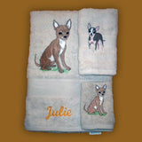Embroidered bathroom linen