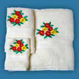 Embroidered bathroom linen